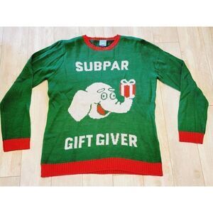 Norther Pole Womens‎ M Sweater Ugly Christmas Subpar Gift Giver Elephant Knit